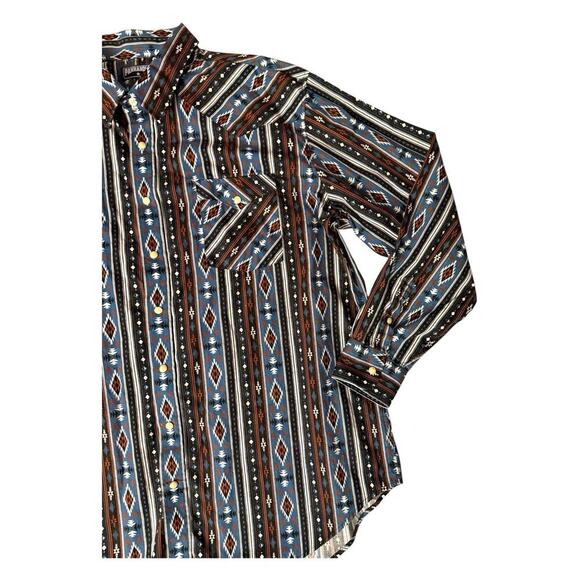 Panhandle Slim Western Shirt XXL Aztec Southwestern Tribal Print Pearl Button - Picture 2 of 8